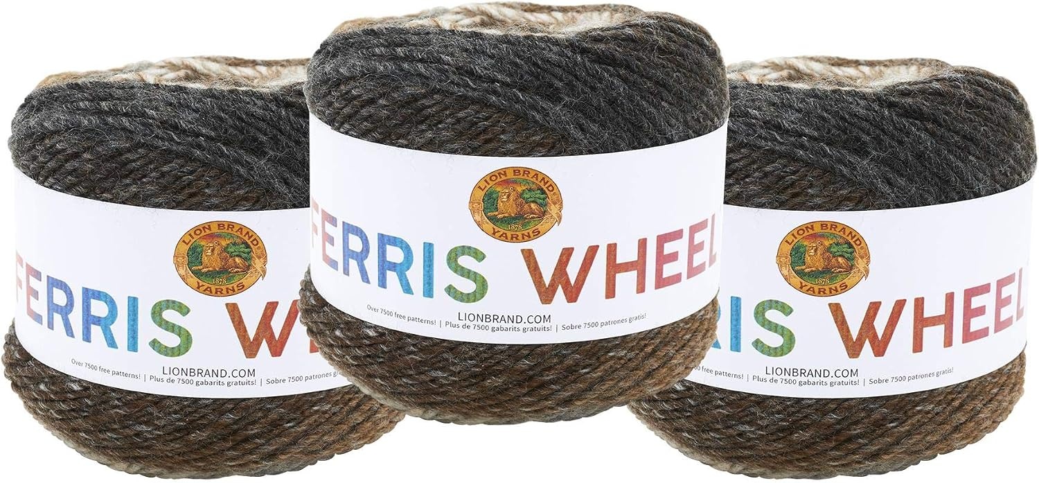 image:imageLion Brand Yarn Ferris Wheel Yarn Roving Multicolor Yarn for Knitting Crocheting and Crafts 3 Pack ButtercupMorning Java