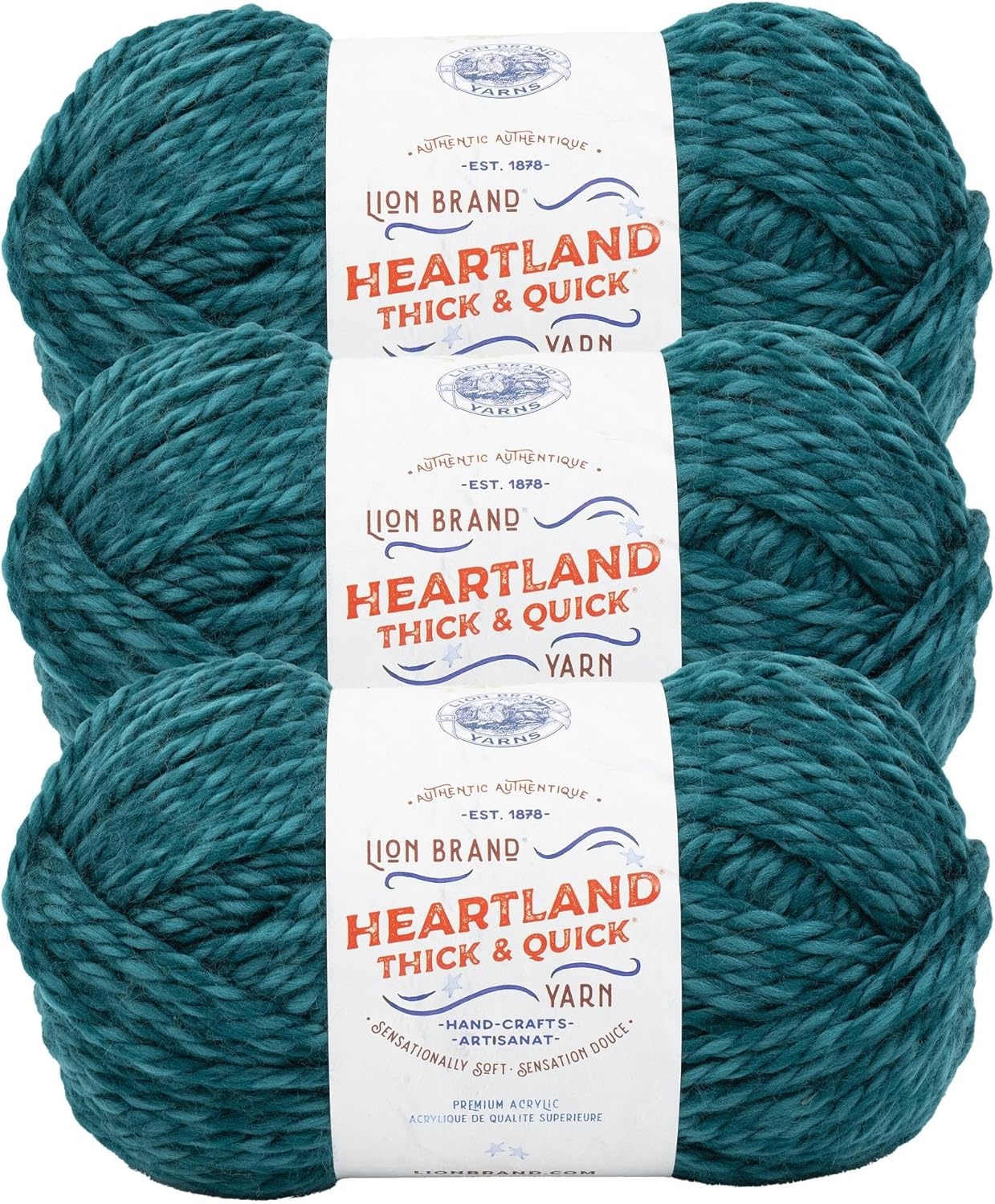 image:imageLion Brand Yarn Heartland Thick amp Quick Bulky Heathered Yarn for Knitting and Crochet Lincoln 3 PackDolores