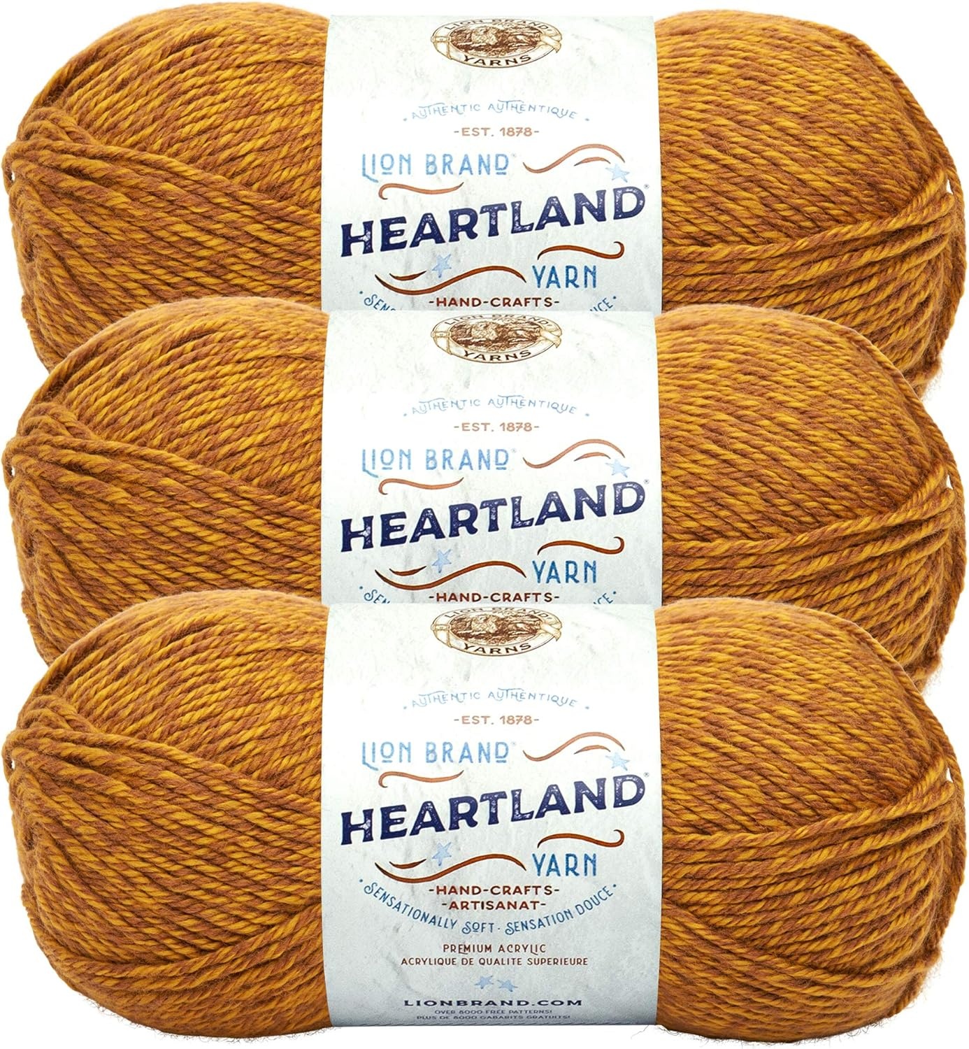 image:imageLion Brand Yarn Heartland Yarn WorstedWeight Yarn for Knitting Crocheting and Crafting 1 Pack Channel IslandsBryce Canyon