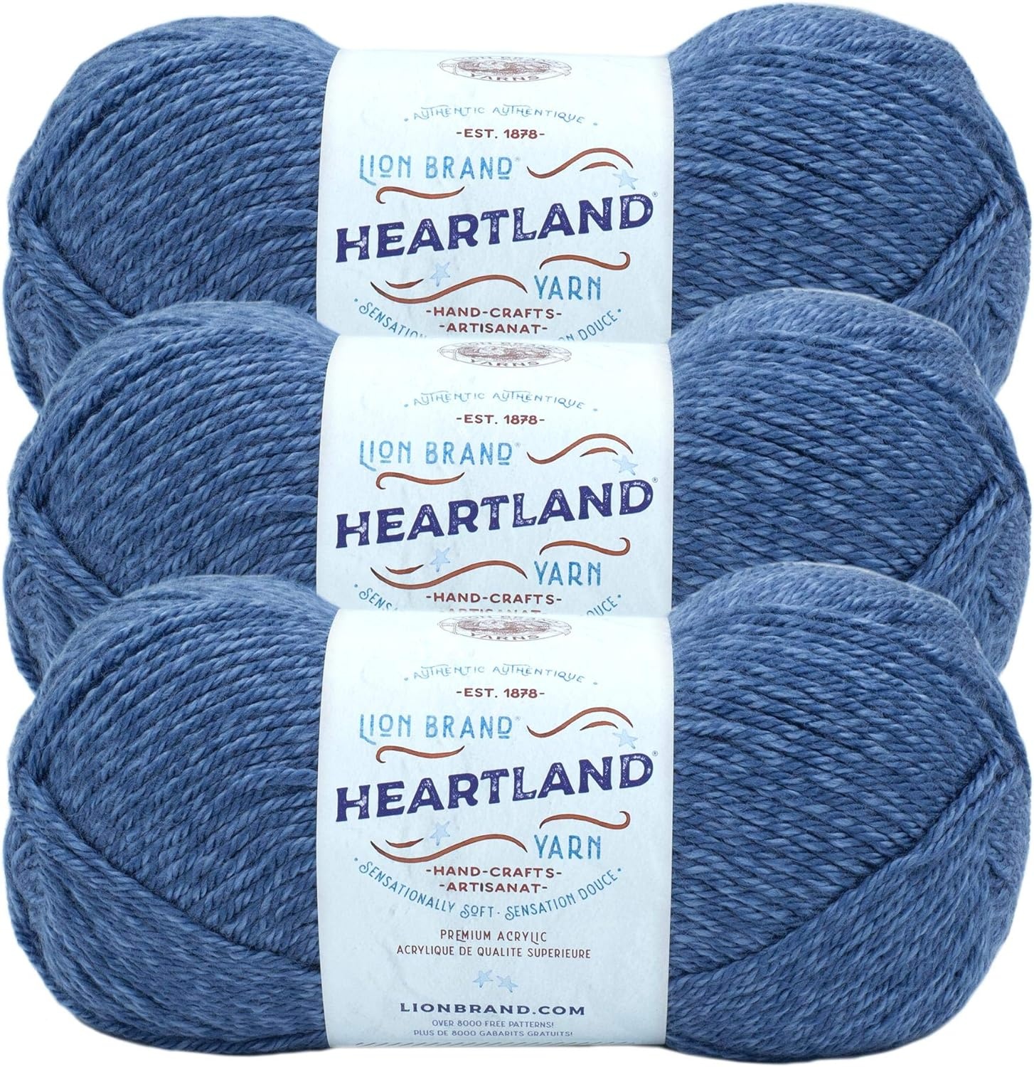 image:imageLion Brand Yarn Heartland Yarn WorstedWeight Yarn for Knitting Crocheting and Crafting 1 Pack Channel IslandsCarlsbad Caverns