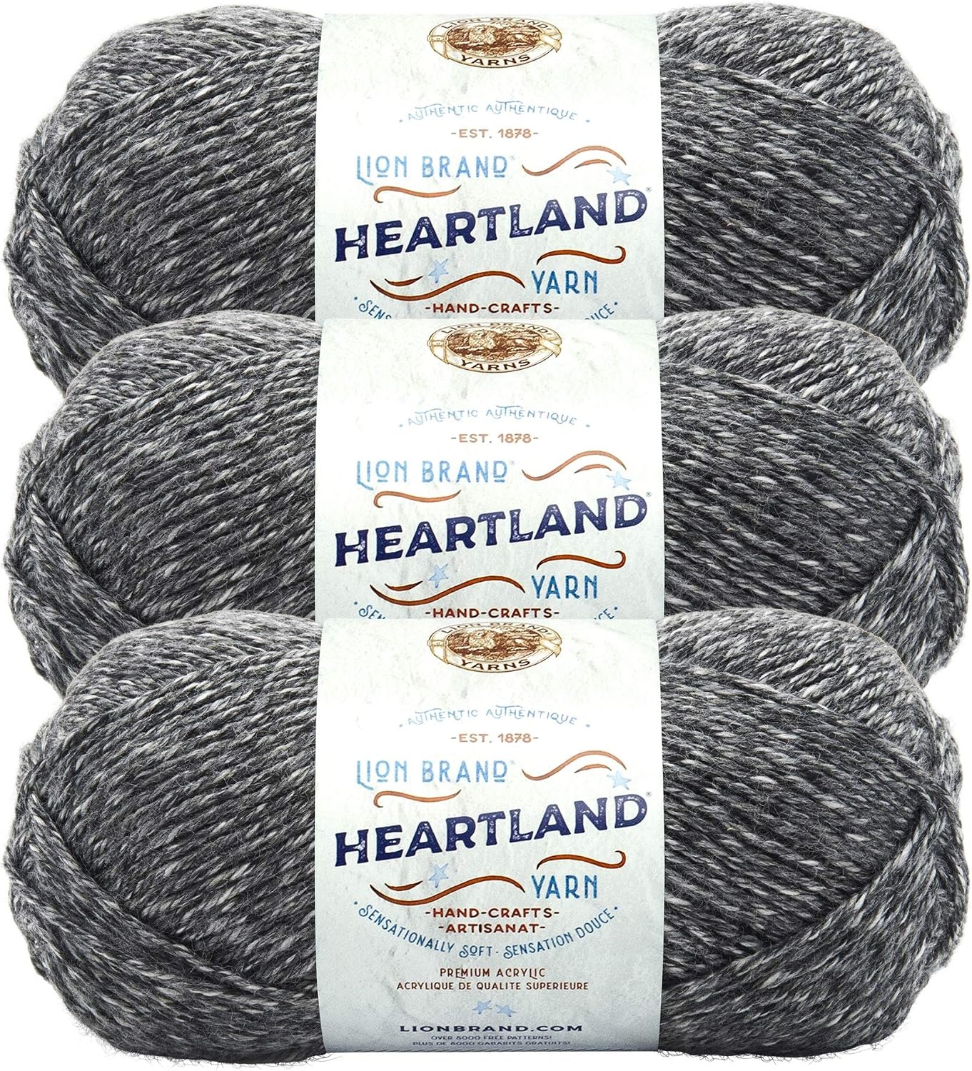 image:imageLion Brand Yarn Heartland Yarn WorstedWeight Yarn for Knitting Crocheting and Crafting 1 Pack Channel IslandsGreat Smoky Mountains