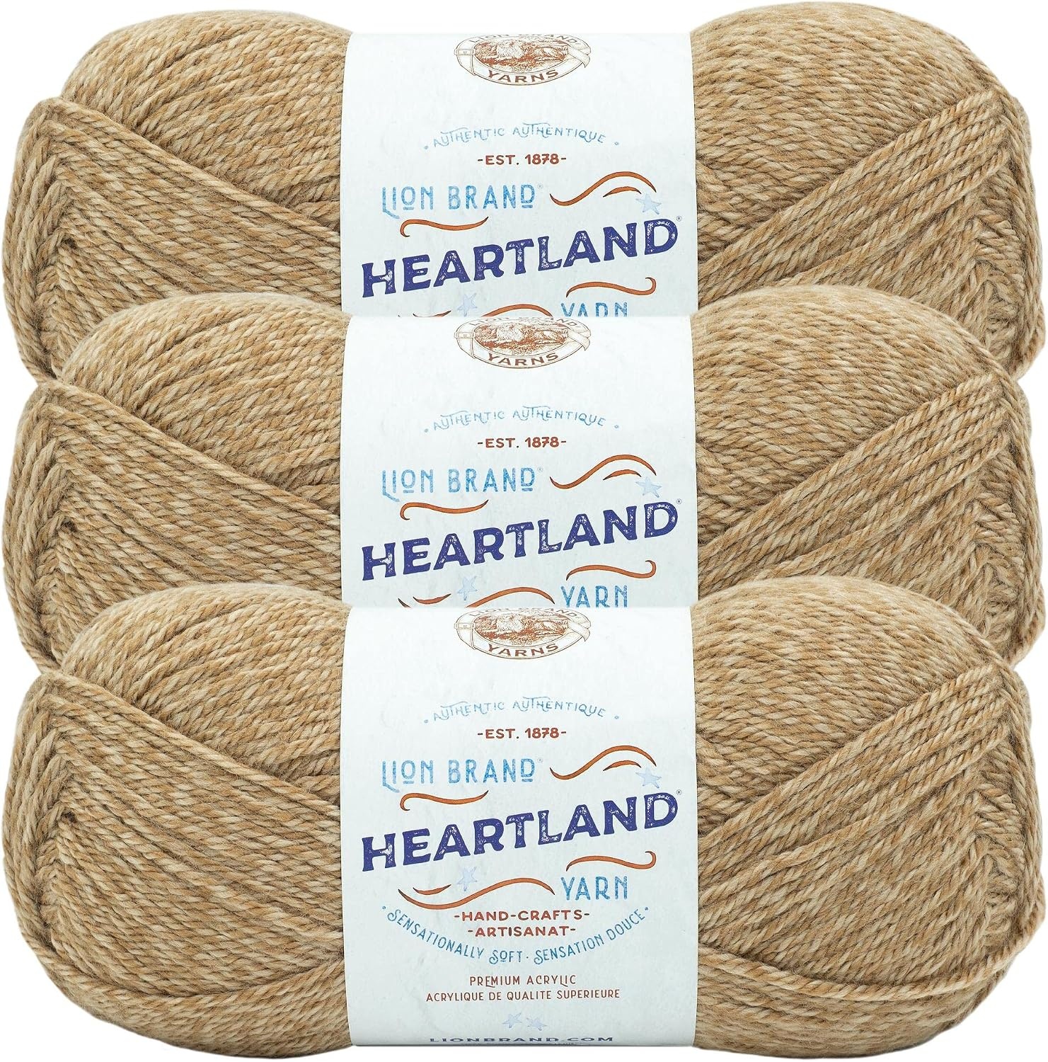 image:imageLion Brand Yarn Heartland Yarn WorstedWeight Yarn for Knitting Crocheting and Crafting 1 Pack Channel IslandsIndiana Dunes