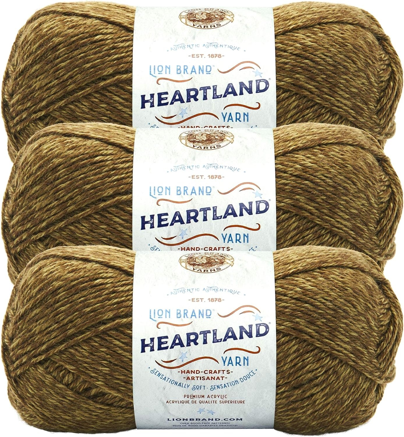 image:imageLion Brand Yarn Heartland Yarn WorstedWeight Yarn for Knitting Crocheting and Crafting 1 Pack Channel IslandsJoshua Tree