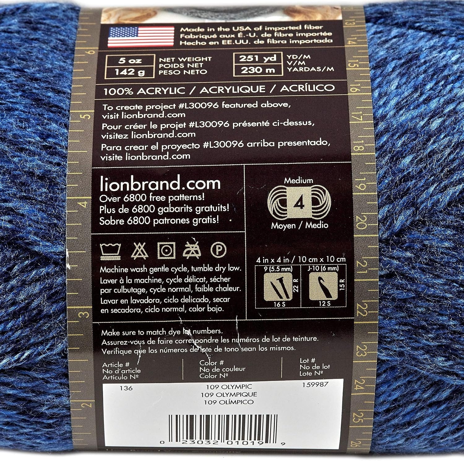 image:imageLion Brand Yarn Heartland Yarn WorstedWeight Yarn for Knitting Crocheting and Crafting 1 Pack Channel IslandsOlympic