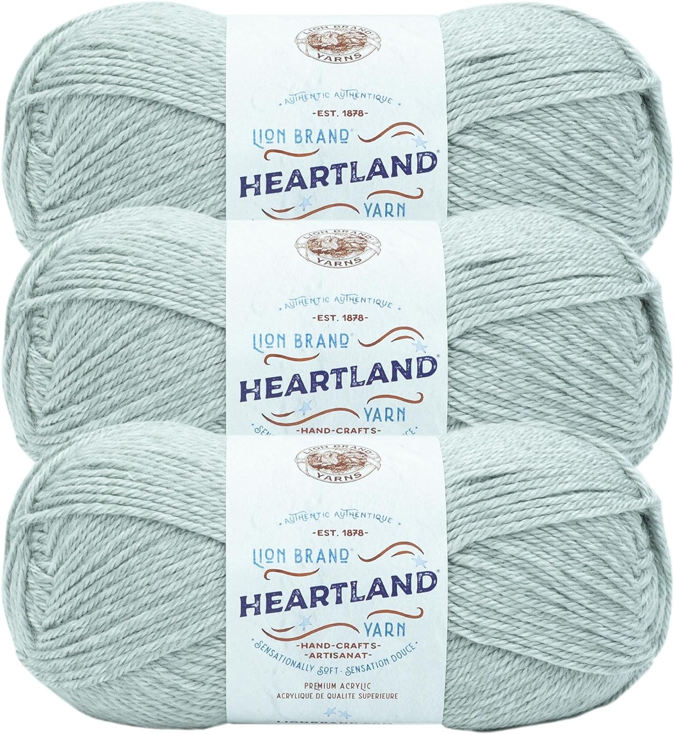 image:imageLion Brand Yarn Heartland Yarn WorstedWeight Yarn for Knitting Crocheting and Crafting 1 Pack Channel IslandsWhite Sands