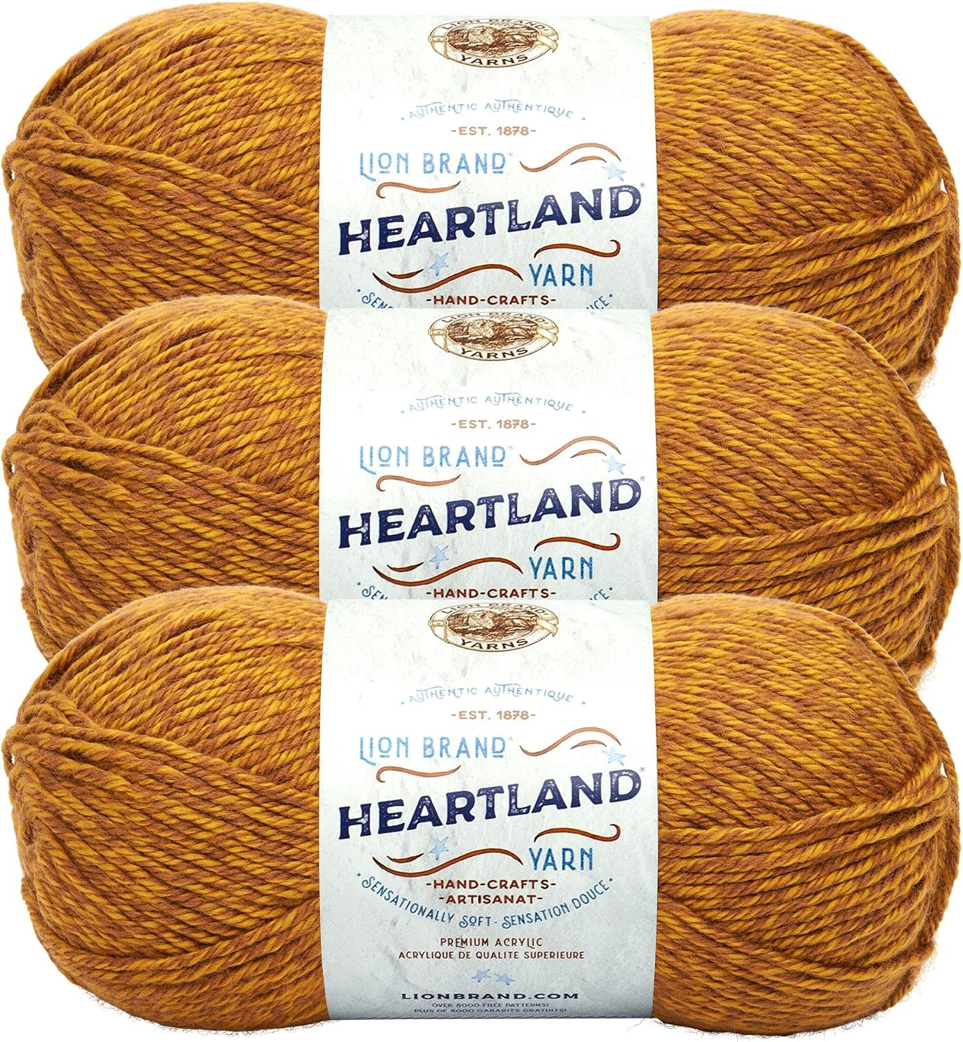 image:imageLion Brand Yarn Heartland Yarn WorstedWeight Yarn for Knitting Crocheting and Crafting 1 Pack Gateway ArchBryce Canyon