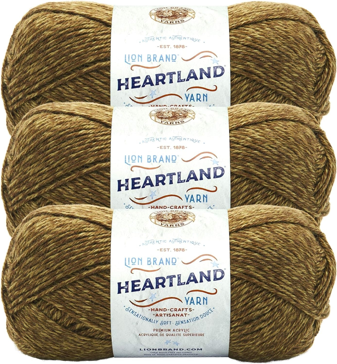 image:imageLion Brand Yarn Heartland Yarn WorstedWeight Yarn for Knitting Crocheting and Crafting 1 Pack Gateway ArchJoshua Tree