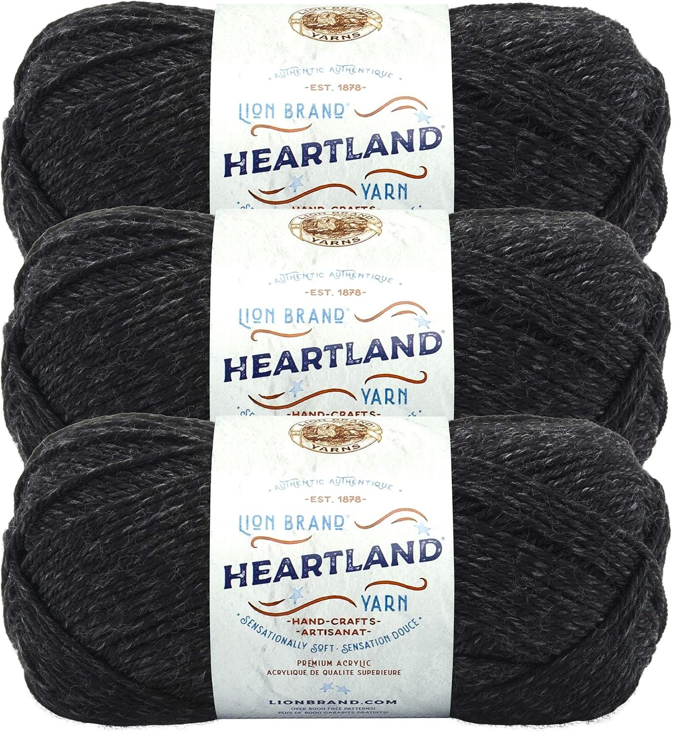 image:imageLion Brand Yarn Heartland Yarn WorstedWeight Yarn for Knitting Crocheting and Crafting 1 Pack North CascadesBlack Canyon