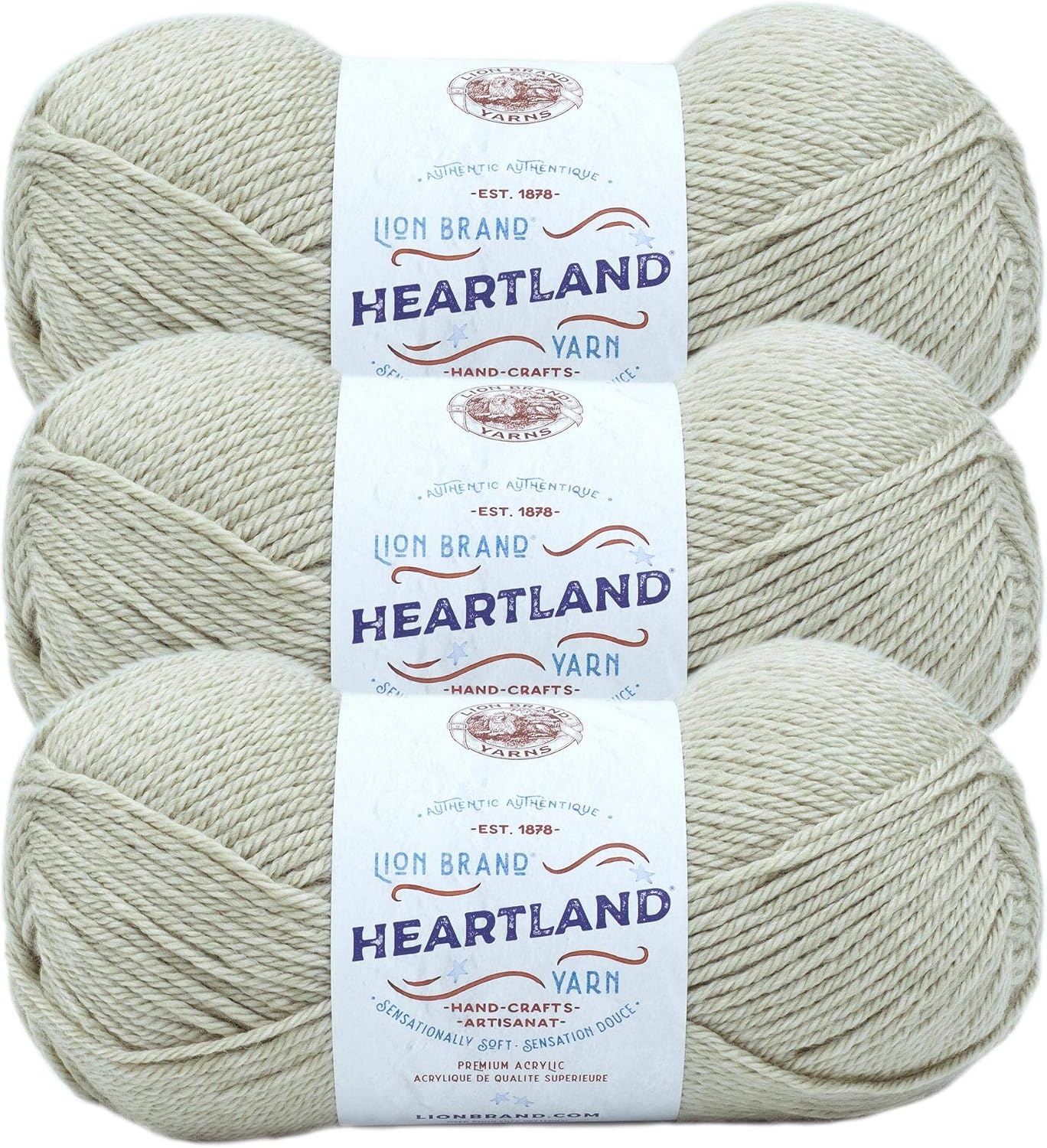 image:imageLion Brand Yarn Heartland Yarn WorstedWeight Yarn for Knitting Crocheting and Crafting 1 Pack North CascadesDry Tortugas