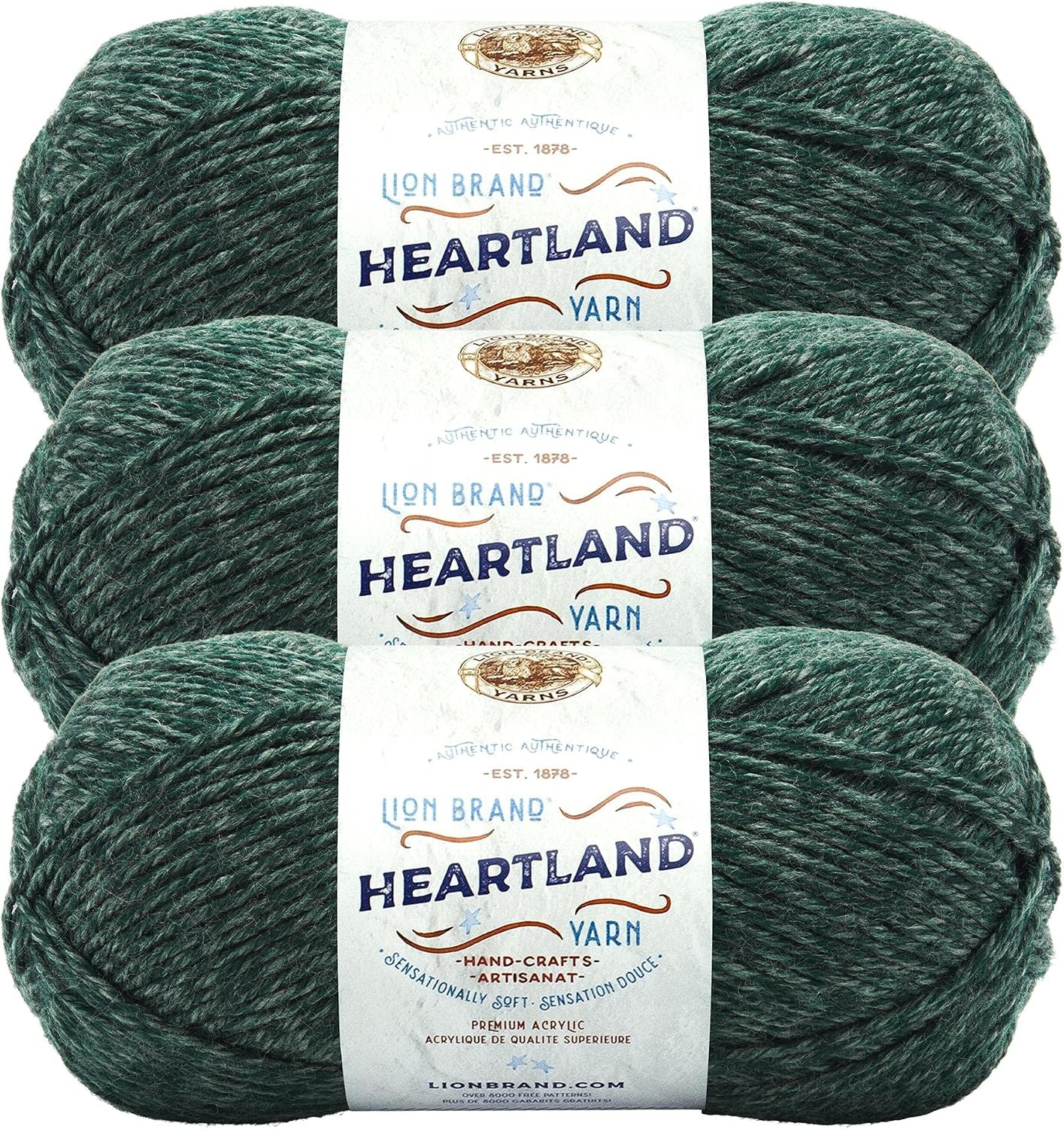 image:imageLion Brand Yarn Heartland Yarn WorstedWeight Yarn for Knitting Crocheting and Crafting 1 Pack North CascadesKings Canyon
