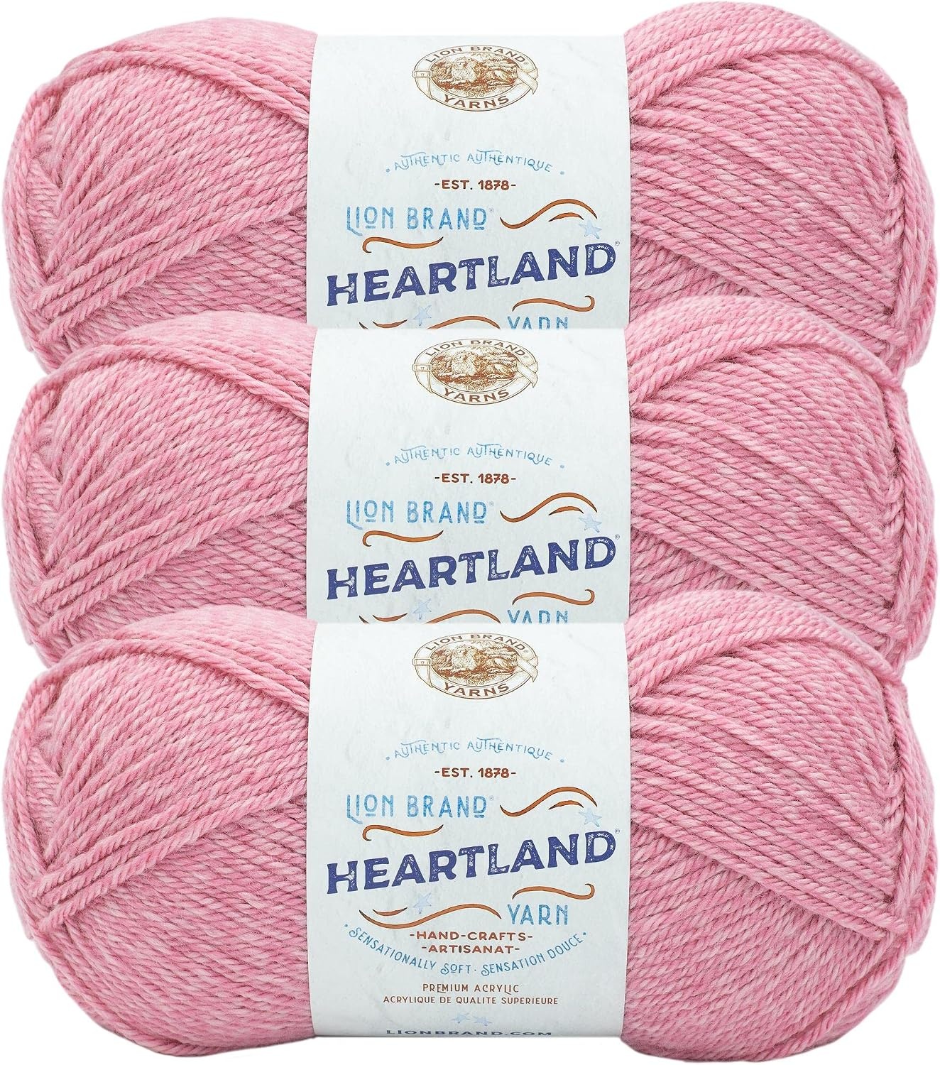 image:imageLion Brand Yarn Heartland Yarn WorstedWeight Yarn for Knitting Crocheting and Crafting 1 Pack North CascadesLassen Volcanic