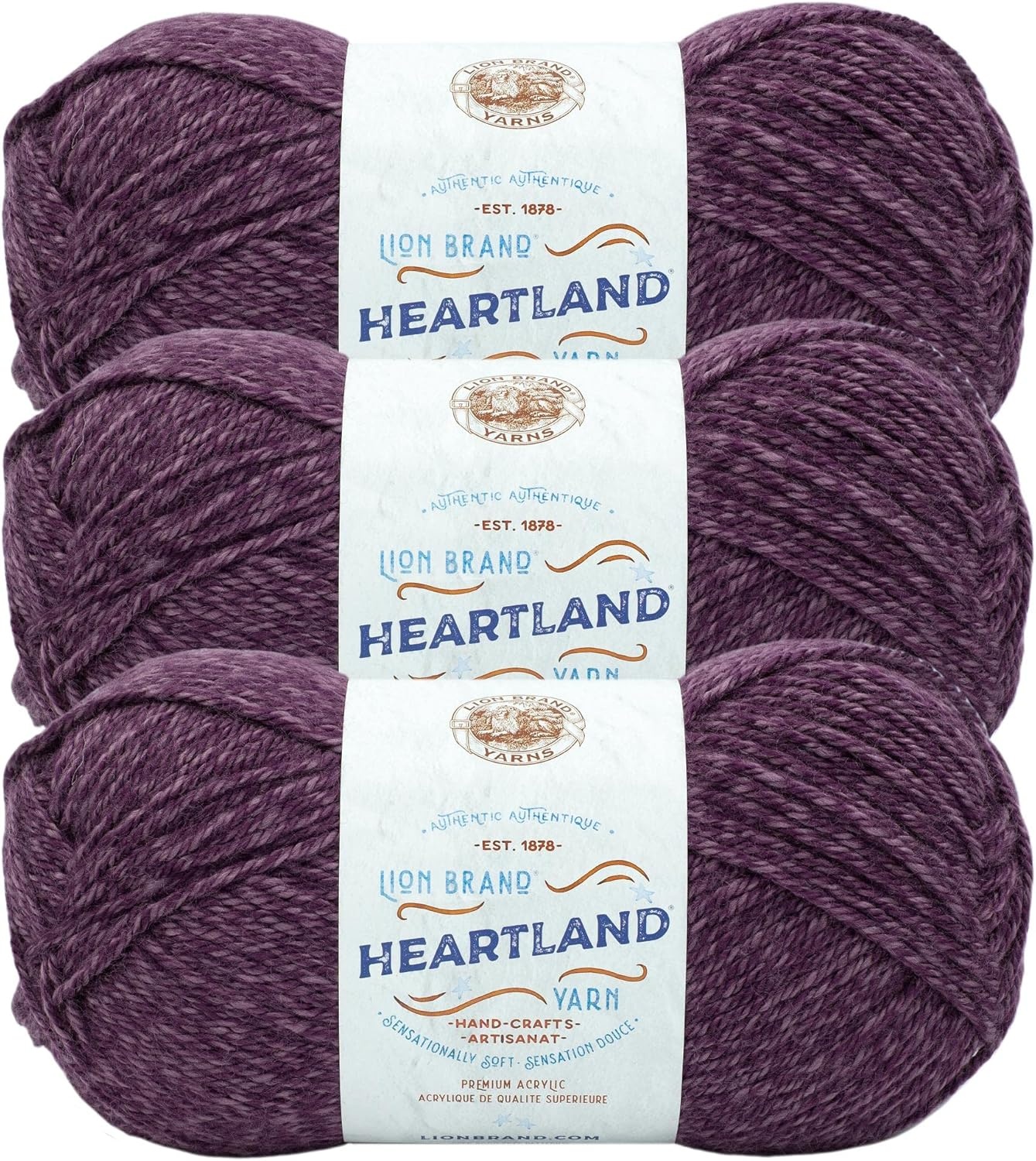 image:imageLion Brand Yarn Heartland Yarn WorstedWeight Yarn for Knitting Crocheting and Crafting 1 Pack North CascadesNew River Gorge