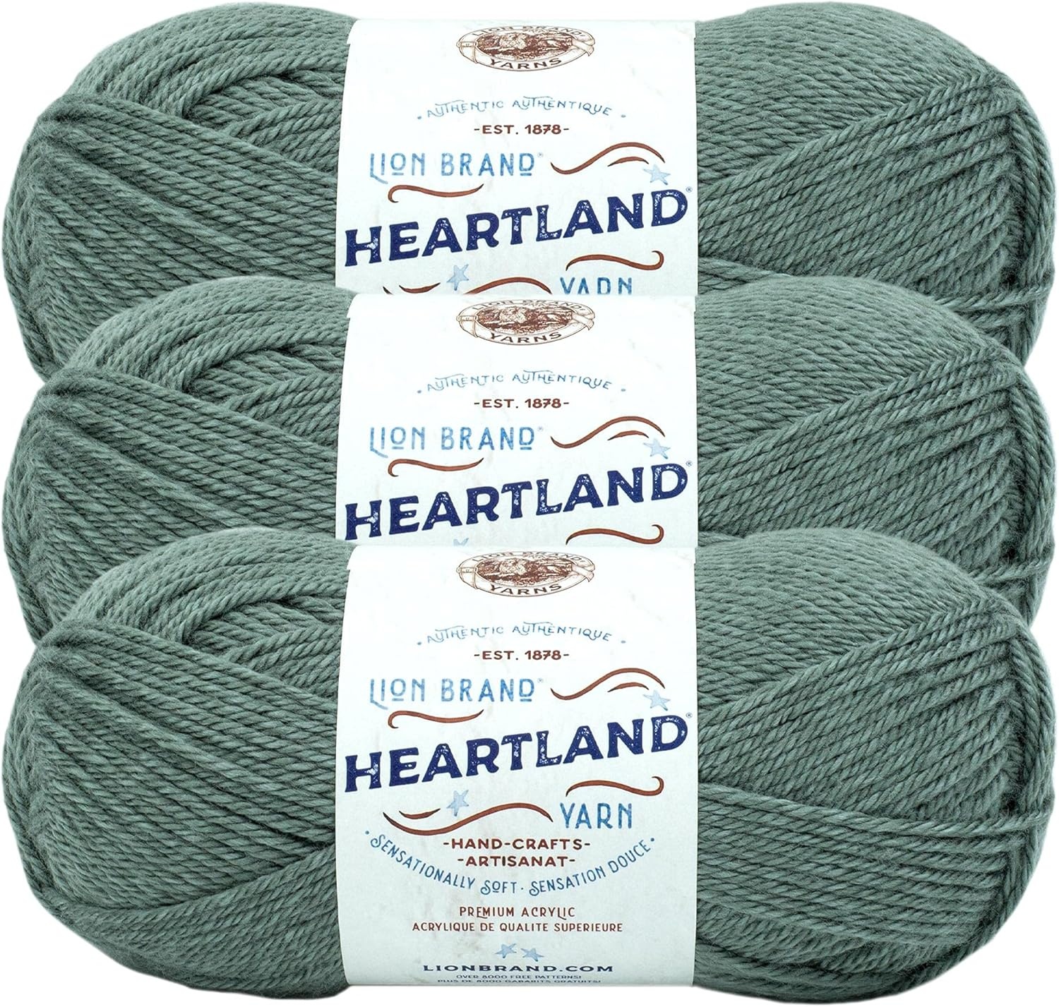 image:imageLion Brand Yarn Heartland Yarn WorstedWeight Yarn for Knitting Crocheting and Crafting 1 Pack North CascadesPetrified Forest