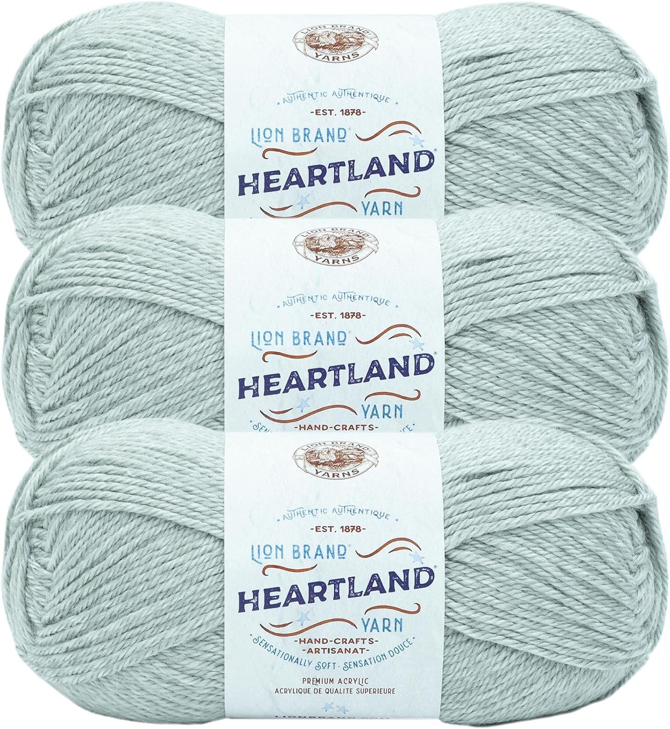 image:imageLion Brand Yarn Heartland Yarn WorstedWeight Yarn for Knitting Crocheting and Crafting 1 Pack North CascadesWhite Sands