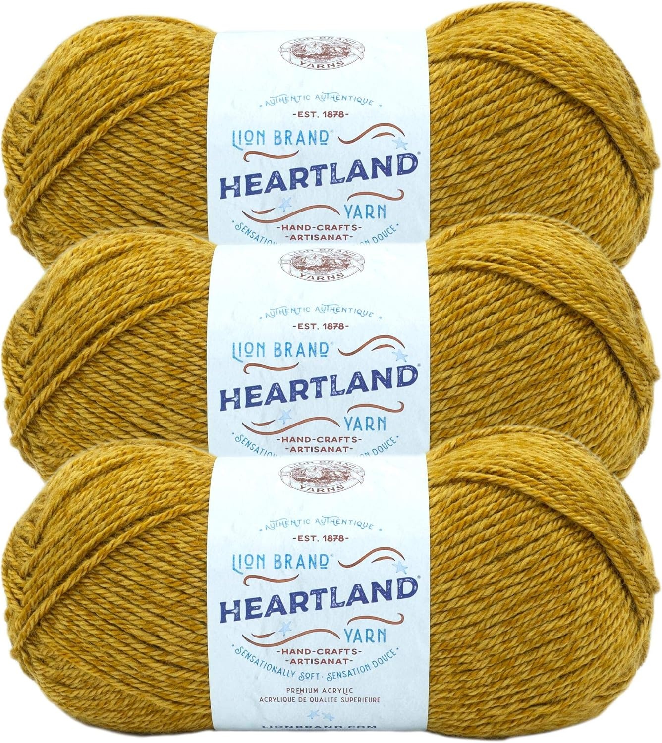 image:imageLion Brand Yarn Heartland Yarn WorstedWeight Yarn for Knitting Crocheting and Crafting 3 Pack AcadiaCanyonlands