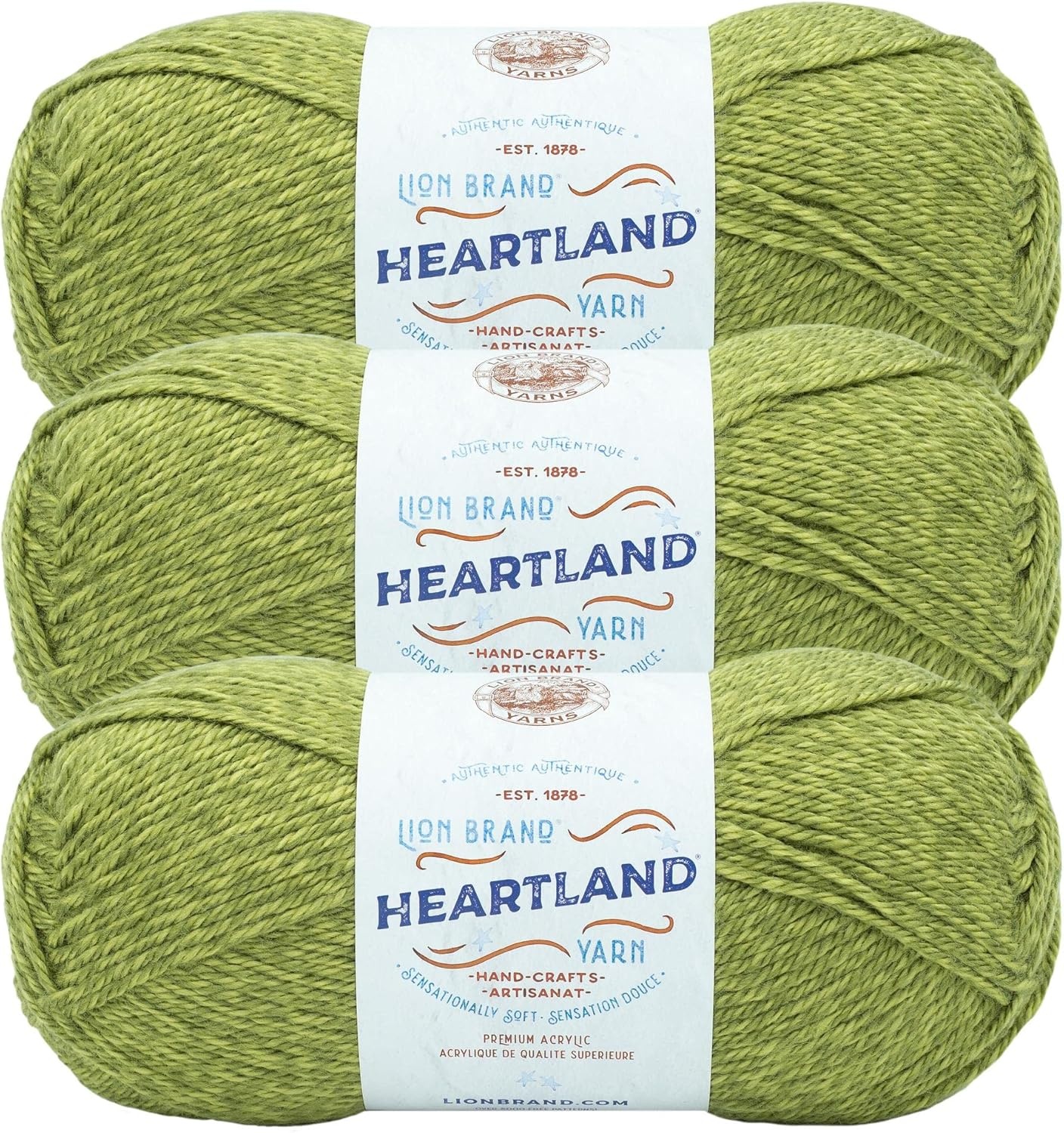 image:imageLion Brand Yarn Heartland Yarn WorstedWeight Yarn for Knitting Crocheting and Crafting 3 Pack AcadiaHaleakala