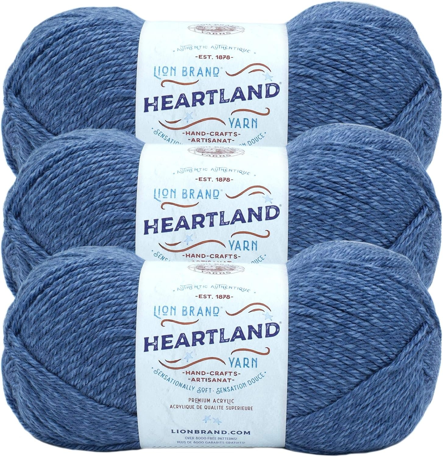 image:imageLion Brand Yarn Heartland Yarn WorstedWeight Yarn for Knitting Crocheting and Crafting 3 Pack Indiana DunesCarlsbad Caverns