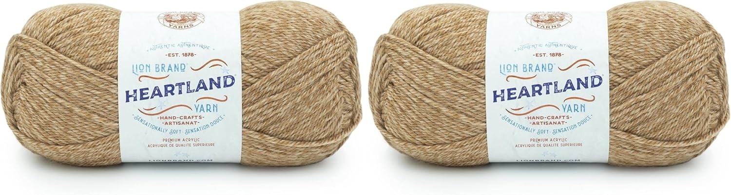 image:imageLion Brand Yarn Heartland Yarn WorstedWeight Yarn for Knitting Crocheting and Crafting 3 Pack Indiana DunesIndiana Dunes