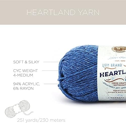 image:imageLion Brand Yarn Heartland Yarn WorstedWeight Yarn for Knitting Crocheting and Crafting 3 Pack Indiana DunesLassen Volcanic