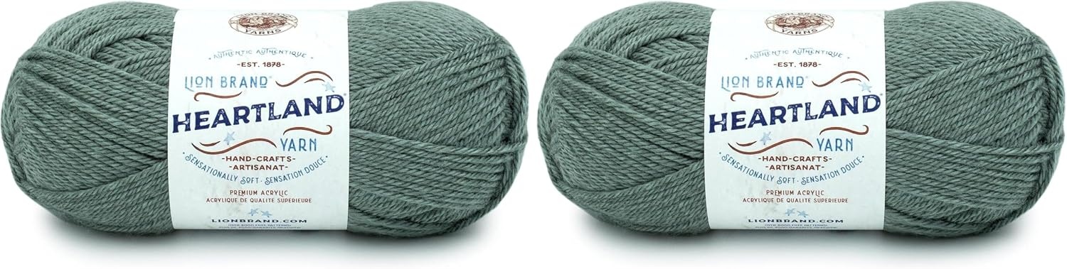 image:imageLion Brand Yarn Heartland Yarn WorstedWeight Yarn for Knitting Crocheting and Crafting 3 Pack Indiana DunesPetrified Forest