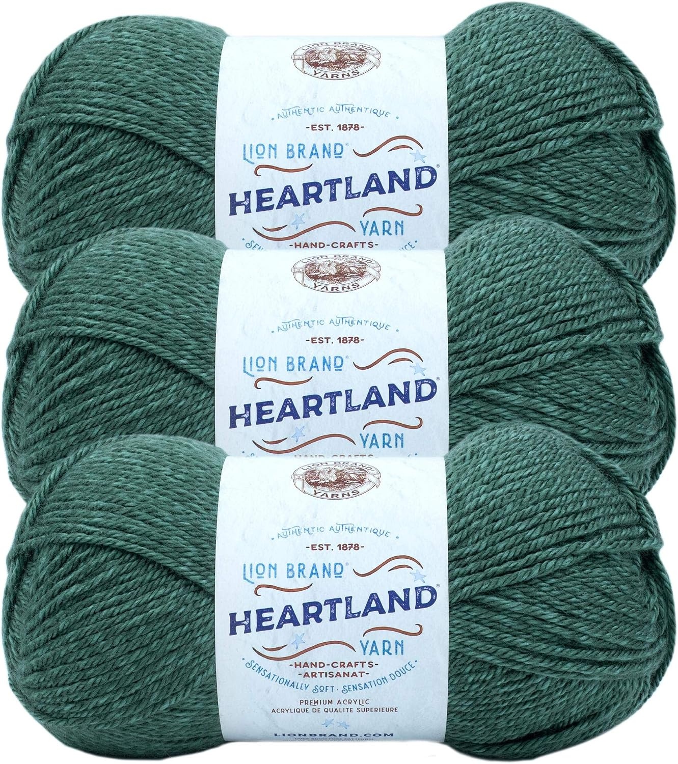 image:imageLion Brand Yarn Heartland Yarn WorstedWeight Yarn for Knitting Crocheting and Crafting 3 Pack Indiana DunesRocky Mountains