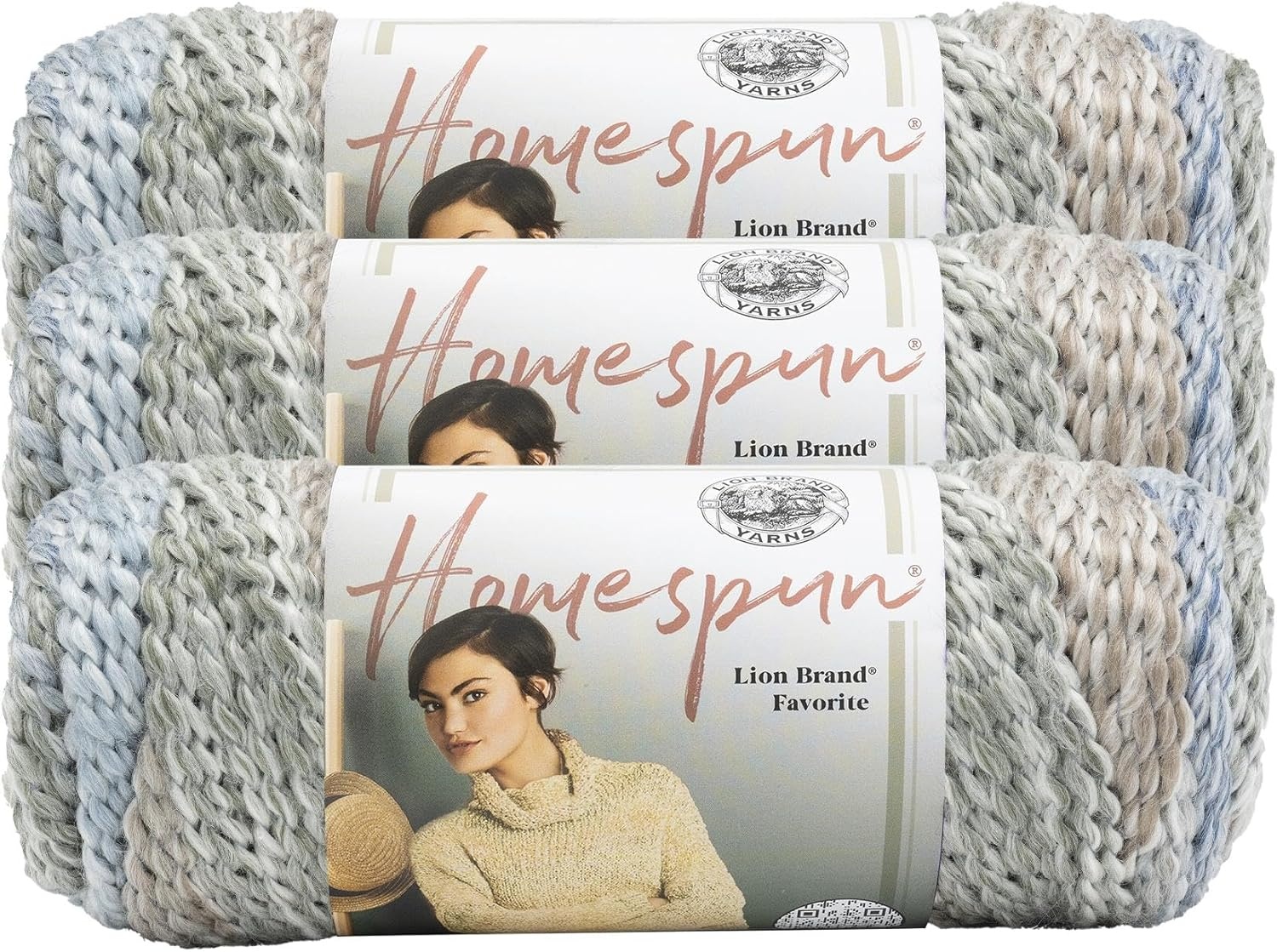 image:imageLion Brand Yarn Homespun Yarn Soft Bulky Yarn for Knitting Crocheting and Crafting 1 pack WildfireBeachside Stripes