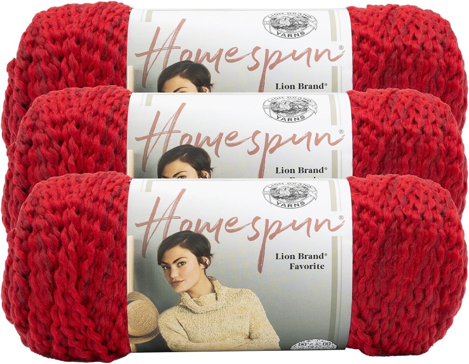 image:imageLion Brand Yarn Homespun Yarn Soft Bulky Yarn for Knitting Crocheting and Crafting 1 pack WildfireCandy Apple