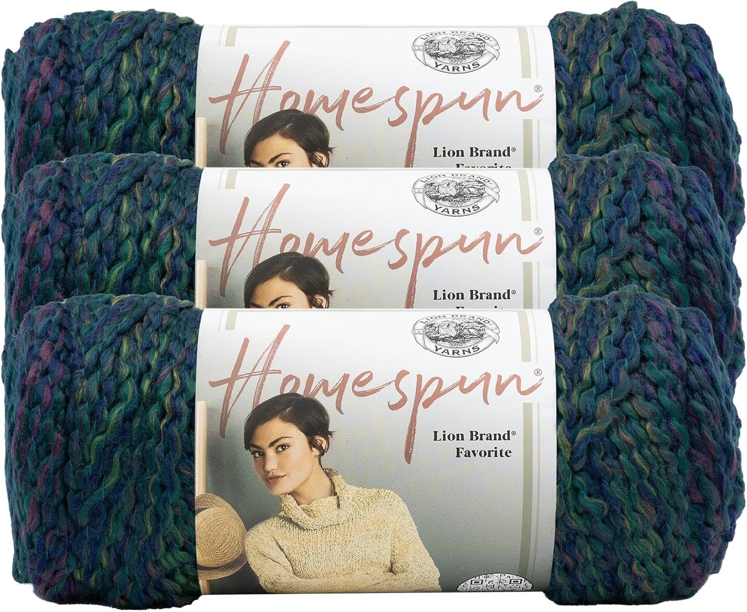 image:imageLion Brand Yarn Homespun Yarn Soft Bulky Yarn for Knitting Crocheting and Crafting 1 pack WildfireCelestial Stripes