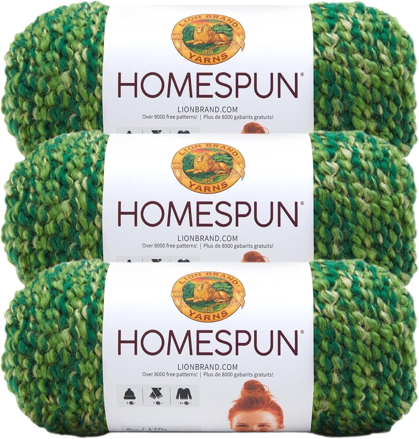 image:imageLion Brand Yarn Homespun Yarn Soft Bulky Yarn for Knitting Crocheting and Crafting 1 pack WildfireForest