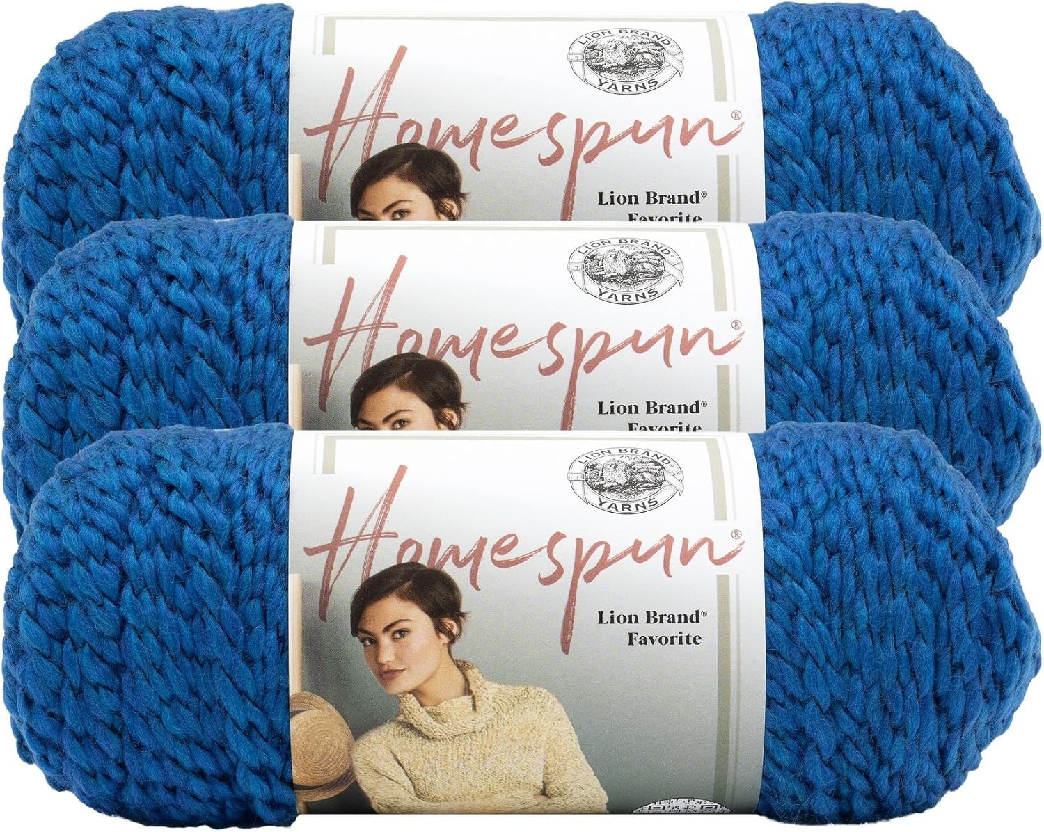 image:imageLion Brand Yarn Homespun Yarn Soft Bulky Yarn for Knitting Crocheting and Crafting 1 pack WildfireMontana Sky
