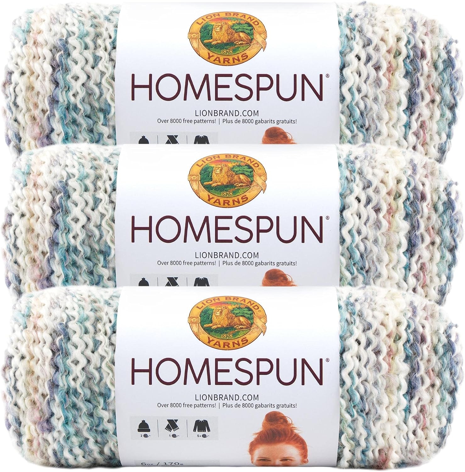 image:imageLion Brand Yarn Homespun Yarn Soft Bulky Yarn for Knitting Crocheting and Crafting 1 pack WildfireTudor