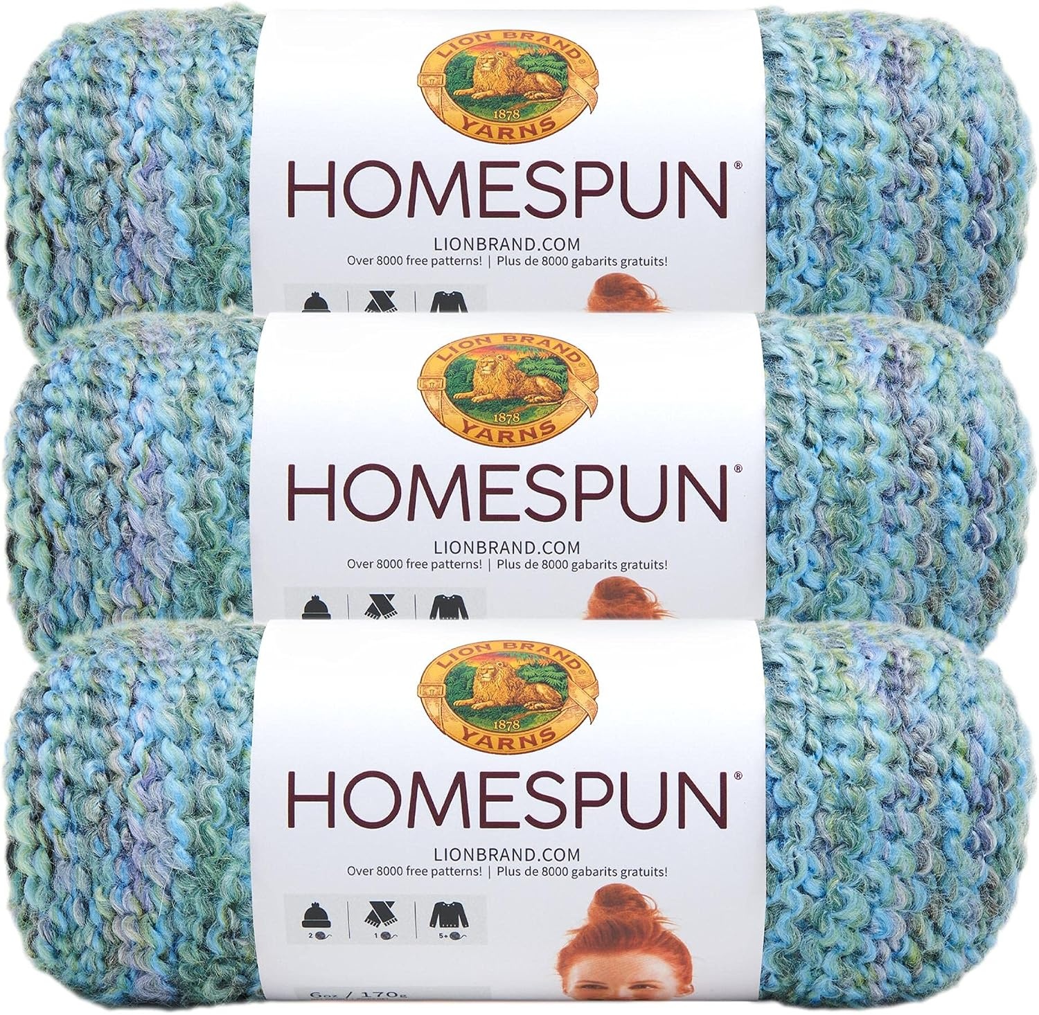 image:imageLion Brand Yarn Homespun Yarn Soft Bulky Yarn for Knitting Crocheting and Crafting 1 pack WildfireWindsor