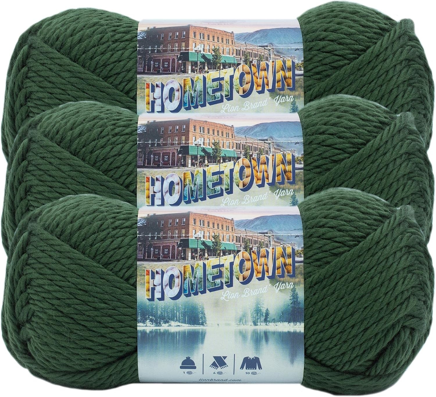 image:imageLion Brand Yarn Hometown Super Bulky Yarn 50 Shades Pack 12 SkeinsAshland Pine
