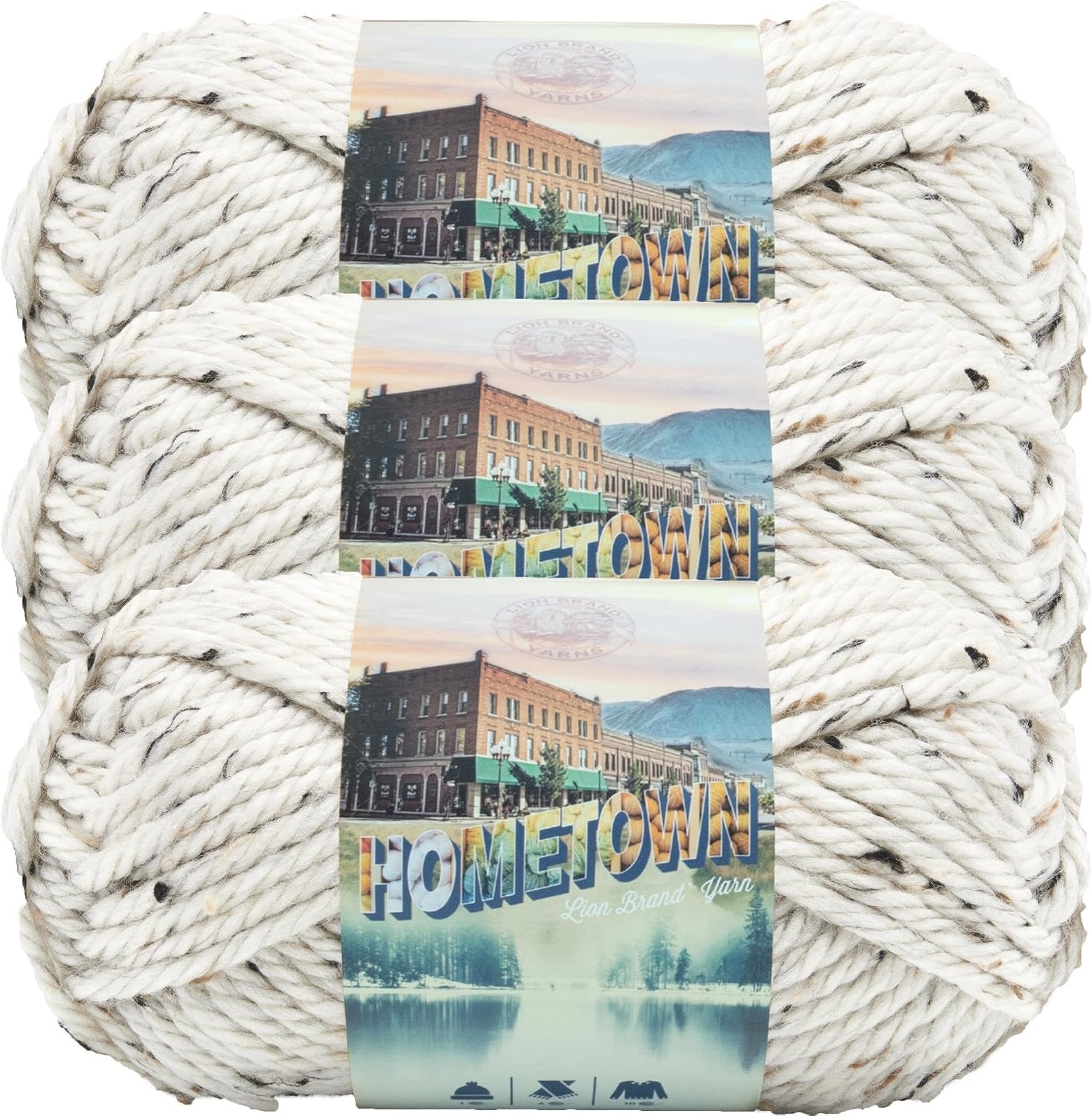 image:imageLion Brand Yarn Hometown Super Bulky Yarn 50 Shades Pack 12 SkeinsAspen Tweed