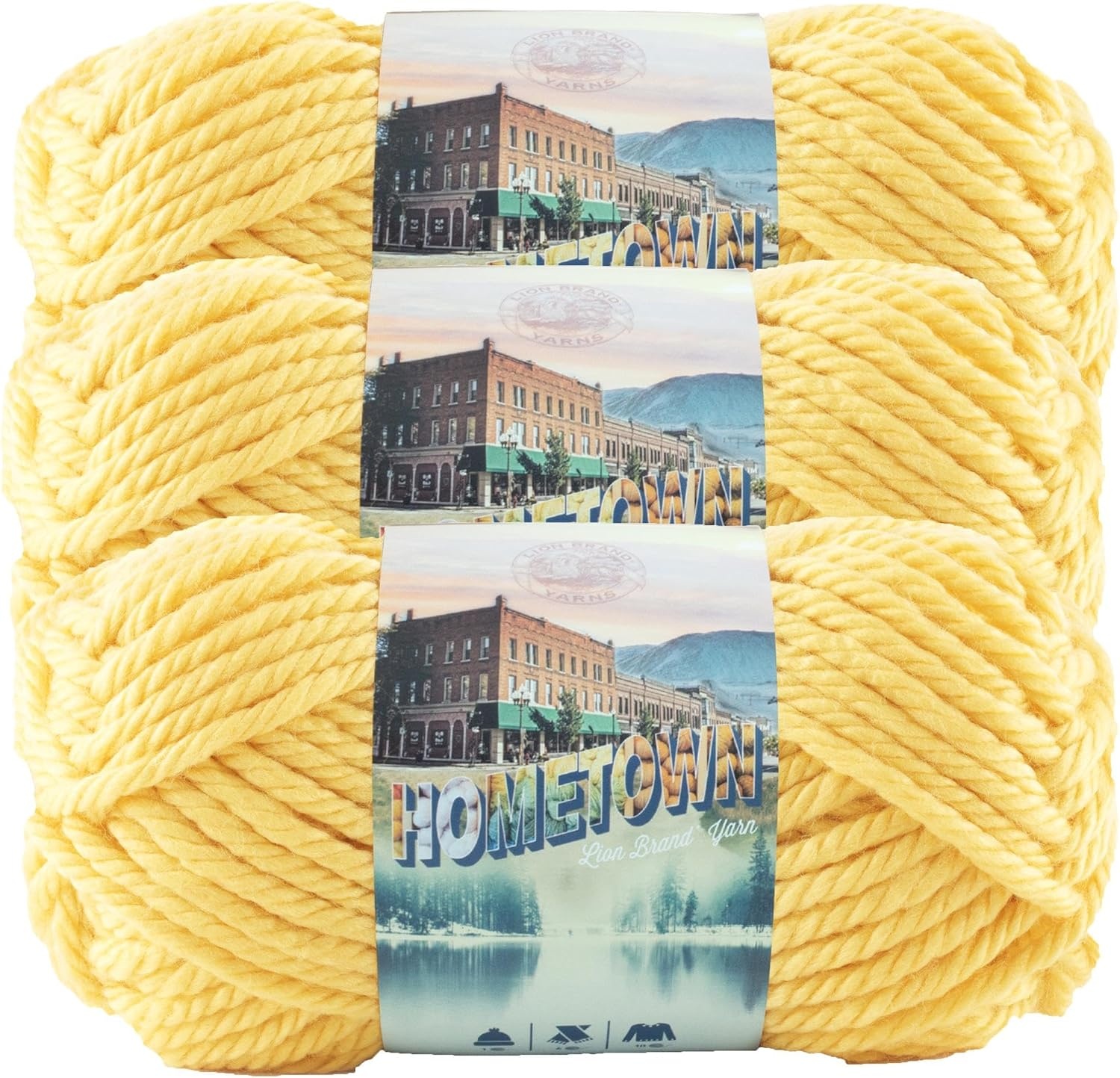 image:imageLion Brand Yarn Hometown Super Bulky Yarn 50 Shades Pack 12 SkeinsPittsburgh Yellow