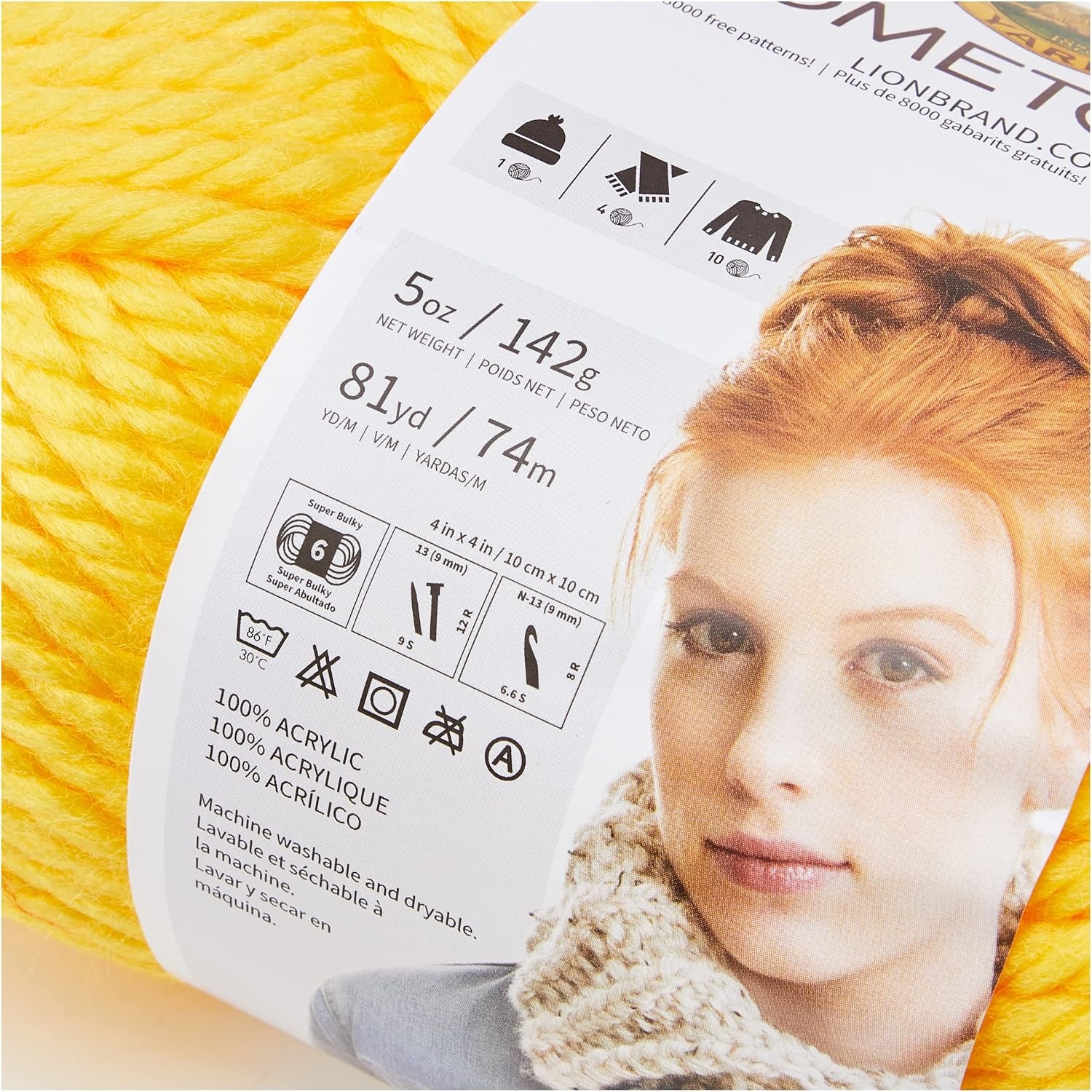 image:imageLion Brand Yarn Hometown Super Bulky Yarn 50 Shades Pack 12 SkeinsPittsburgh Yellow