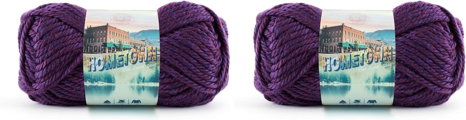 image:imageLion Brand Yarn Hometown Super Bulky Yarn 50 Shades Pack 12 SkeinsPortland Wine
