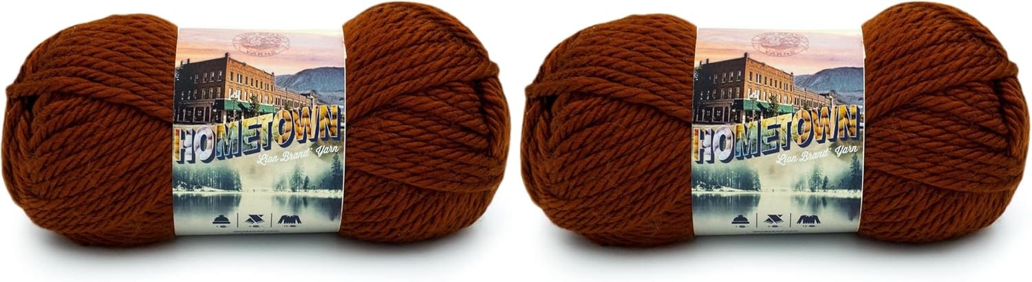image:imageLion Brand Yarn Hometown Super Bulky Yarn 50 Shades Pack 12 SkeinsStowe Sugar Maple