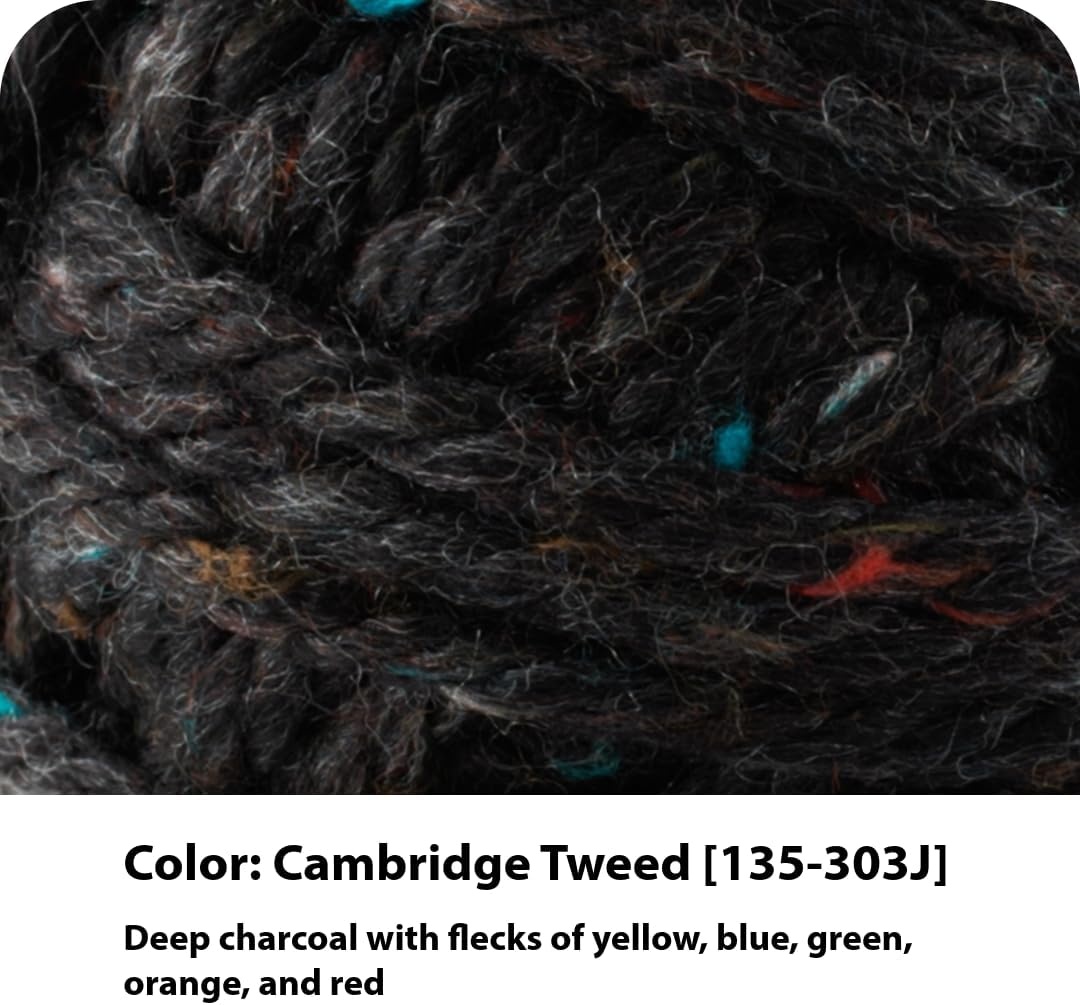 image:imageLion Brand Yarn Hometown Yarn Bulky Yarn Yarn for Knitting and Crocheting 1Pack Anchorage IceCambridge Tweed