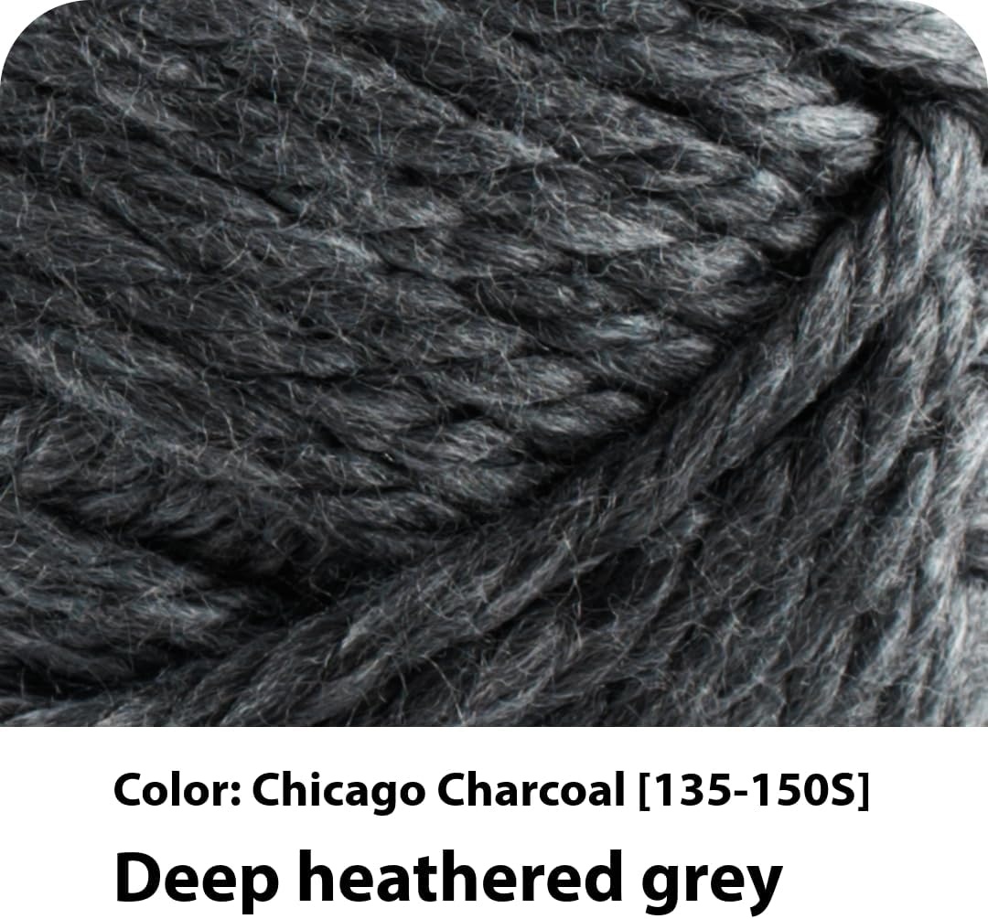 image:imageLion Brand Yarn Hometown Yarn Bulky Yarn Yarn for Knitting and Crocheting 1Pack Anchorage IceChicago Charcoal