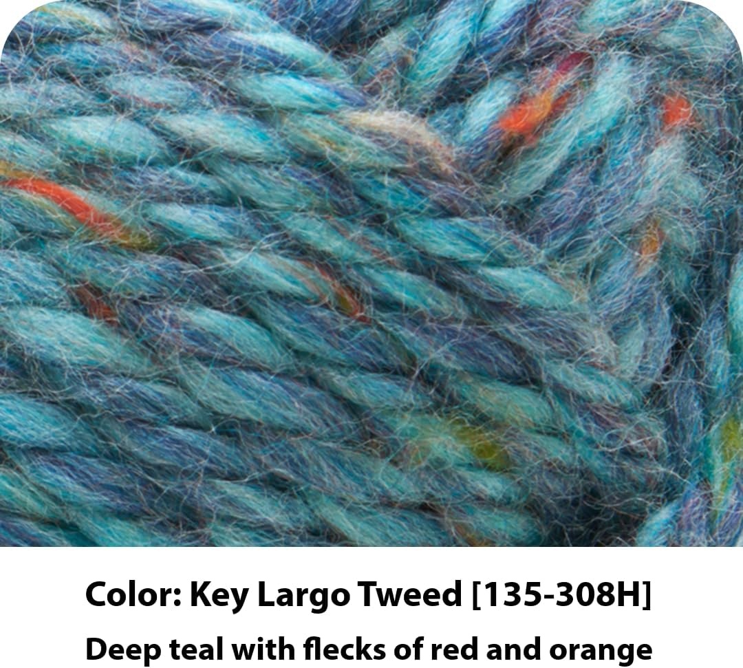 image:imageLion Brand Yarn Hometown Yarn Bulky Yarn Yarn for Knitting and Crocheting 1Pack Anchorage IceKey Largo Tweed