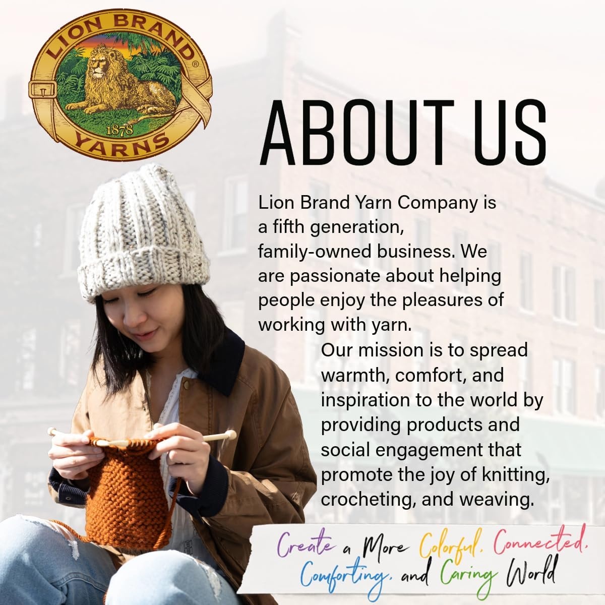 image:imageLion Brand Yarn Hometown Yarn Bulky Yarn Yarn for Knitting and Crocheting 1Pack Anchorage IceMadison Mustard