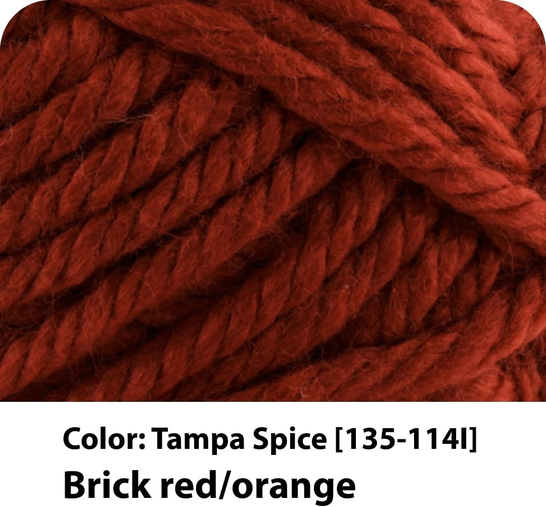 image:imageLion Brand Yarn Hometown Yarn SuperBulky Yarn for Knitting Crocheting and Crafting 1 Pack Cambridge Tweed Super Bulky Acrylic Fiber for Warm Crochet Blankets Knit Winter Hats Chunky Cardigans Soft Scarves WeavingTampa Spice