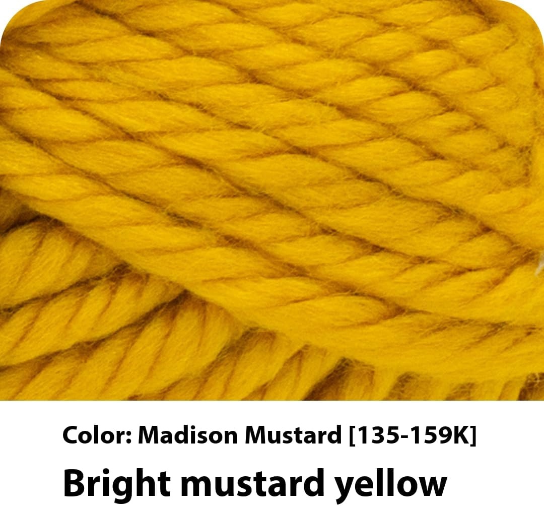 image:imageLion Brand Yarn Hometown Yarn SuperBulky Yarn for Knitting Crocheting and Crafting 1 Pack Cambridge Tweed Super Bulky Acrylic Fiber for Warm Crochet Blankets Knit Winter Hats Chunky Cardigans Soft Scarves WeavingMadison Mustard