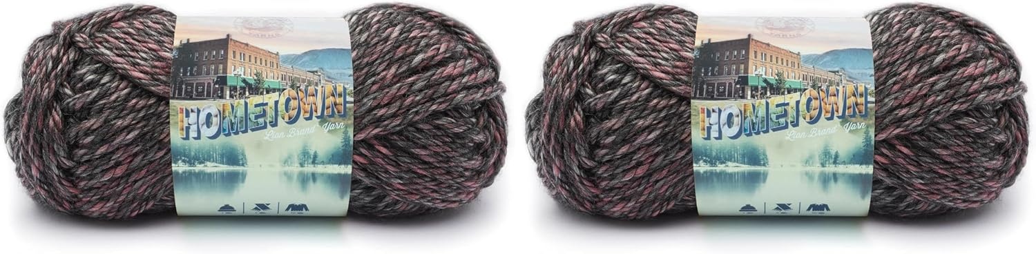 image:imageLion Brand Yarn Hometown Yarn SuperBulky Yarn for Knitting Crocheting and Crafting 1 Pack Cambridge Tweed Super Bulky Acrylic Fiber for Warm Crochet Blankets Knit Winter Hats Chunky Cardigans Soft Scarves WeavingSalem Creek