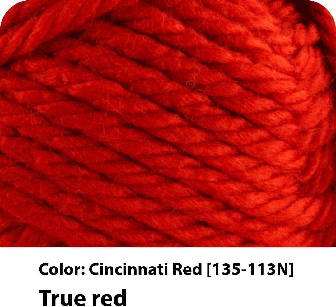 image:imageLion Brand Yarn Hometown Yarn SuperBulky Yarn for Knitting Crocheting and Crafting 1 Pack Reseda Dojo Super Bulky Acrylic Fiber for Warm Crochet Blankets Knit Winter Hats Chunky Cardigans Soft Scarves WeavingCincinnati Red