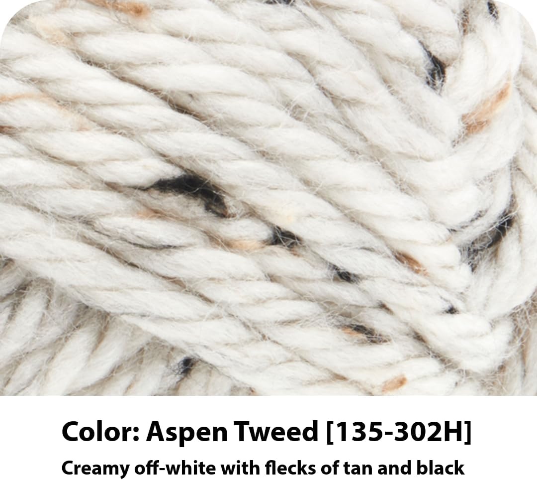 image:imageLion Brand Yarn Hometown Yarn SuperBulky Yarn for Knitting Crocheting and Crafting 1 Pack Reseda Dojo Super Bulky Acrylic Fiber for Warm Crochet Blankets Knit Winter Hats Chunky Cardigans Soft Scarves WeavingAspen Tweed