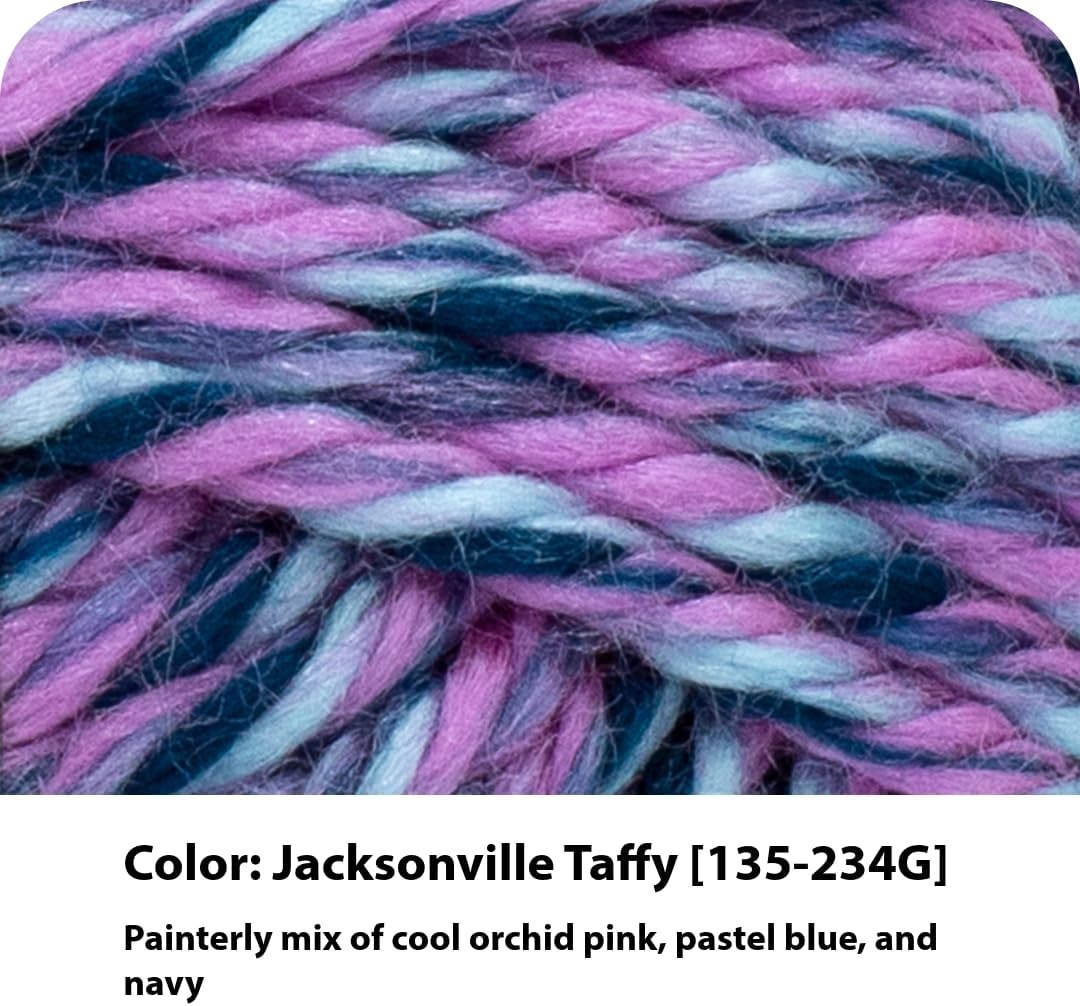 image:imageLion Brand Yarn Hometown Yarn SuperBulky Yarn for Knitting Crocheting and Crafting 1 Pack Reseda Dojo Super Bulky Acrylic Fiber for Warm Crochet Blankets Knit Winter Hats Chunky Cardigans Soft Scarves WeavingJacksonville Taffy