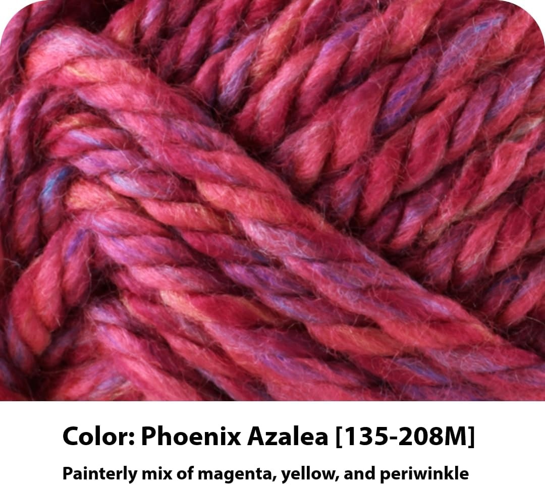 image:imageLion Brand Yarn Hometown Yarn SuperBulky Yarn for Knitting Crocheting and Crafting 1 Pack Reseda Dojo Super Bulky Acrylic Fiber for Warm Crochet Blankets Knit Winter Hats Chunky Cardigans Soft Scarves WeavingPhoenix Azalea