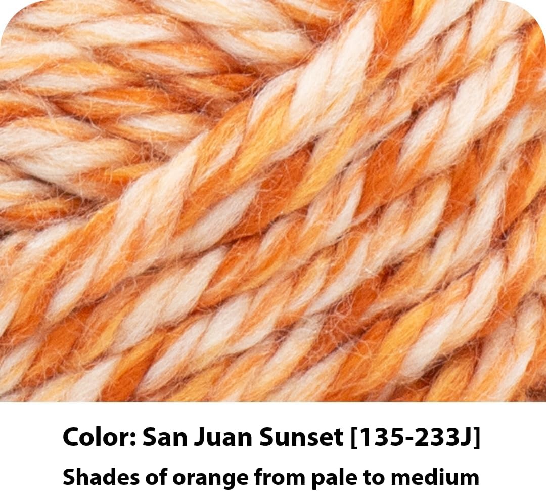 image:imageLion Brand Yarn Hometown Yarn SuperBulky Yarn for Knitting Crocheting and Crafting 3 Pack Syracuse Orange Super Bulky Acrylic Fiber for Warm Crochet Blankets Knit Winter Hats Chunky Cardigans Soft Scarves WeavingSan Juan Sunset